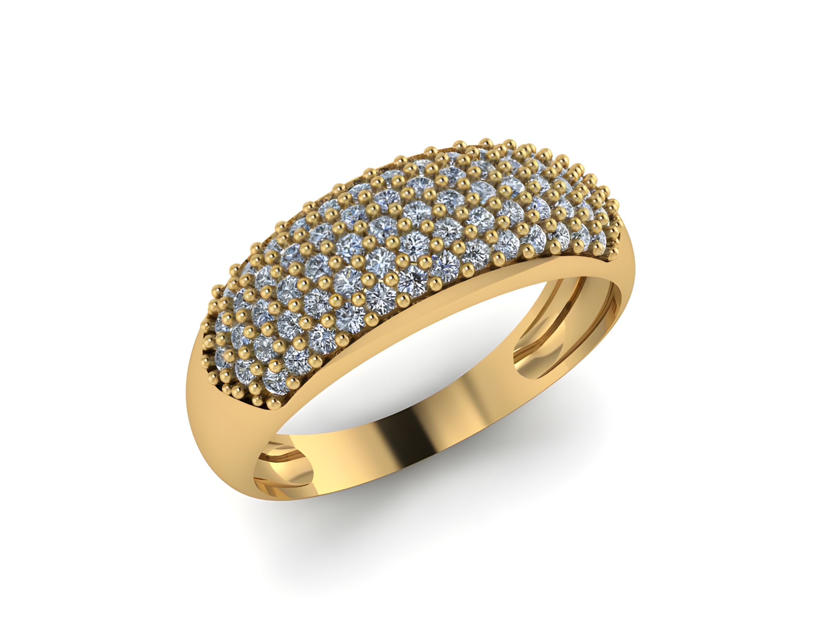 Diamond Band Ring 3D print model_1