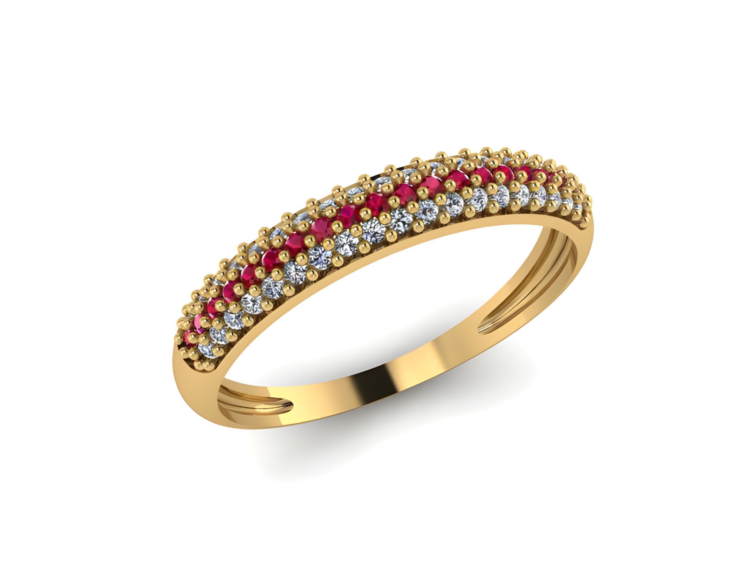 Diamond Band Ring 3D print model_1