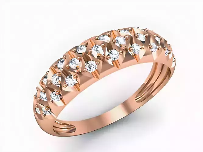 Diamond Band Ring 3D print model