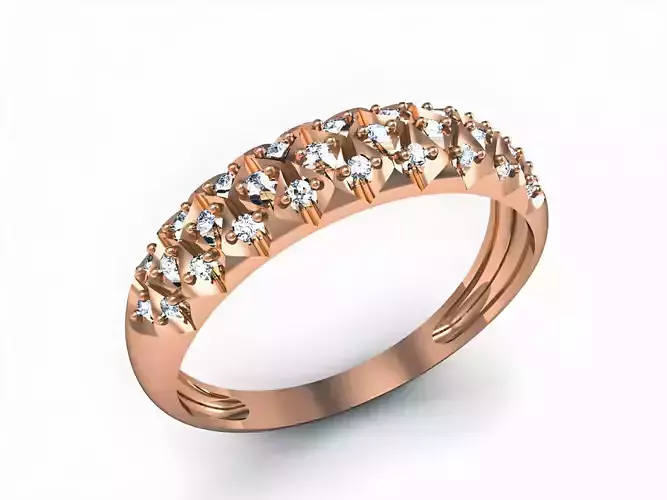 Diamond Band Ring 3D print model