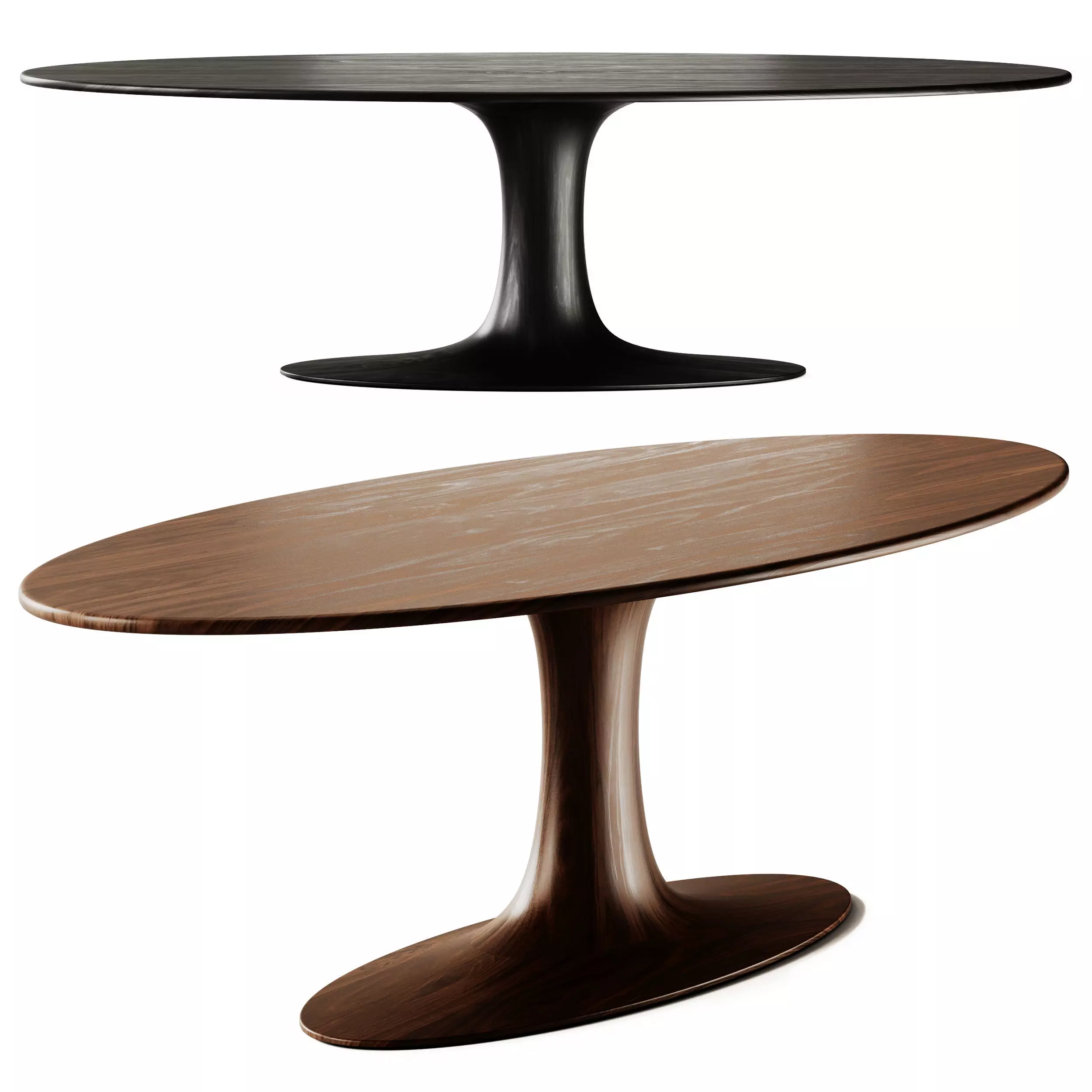 Zeitraum Turntable Oval Dining Table 3D model_0
