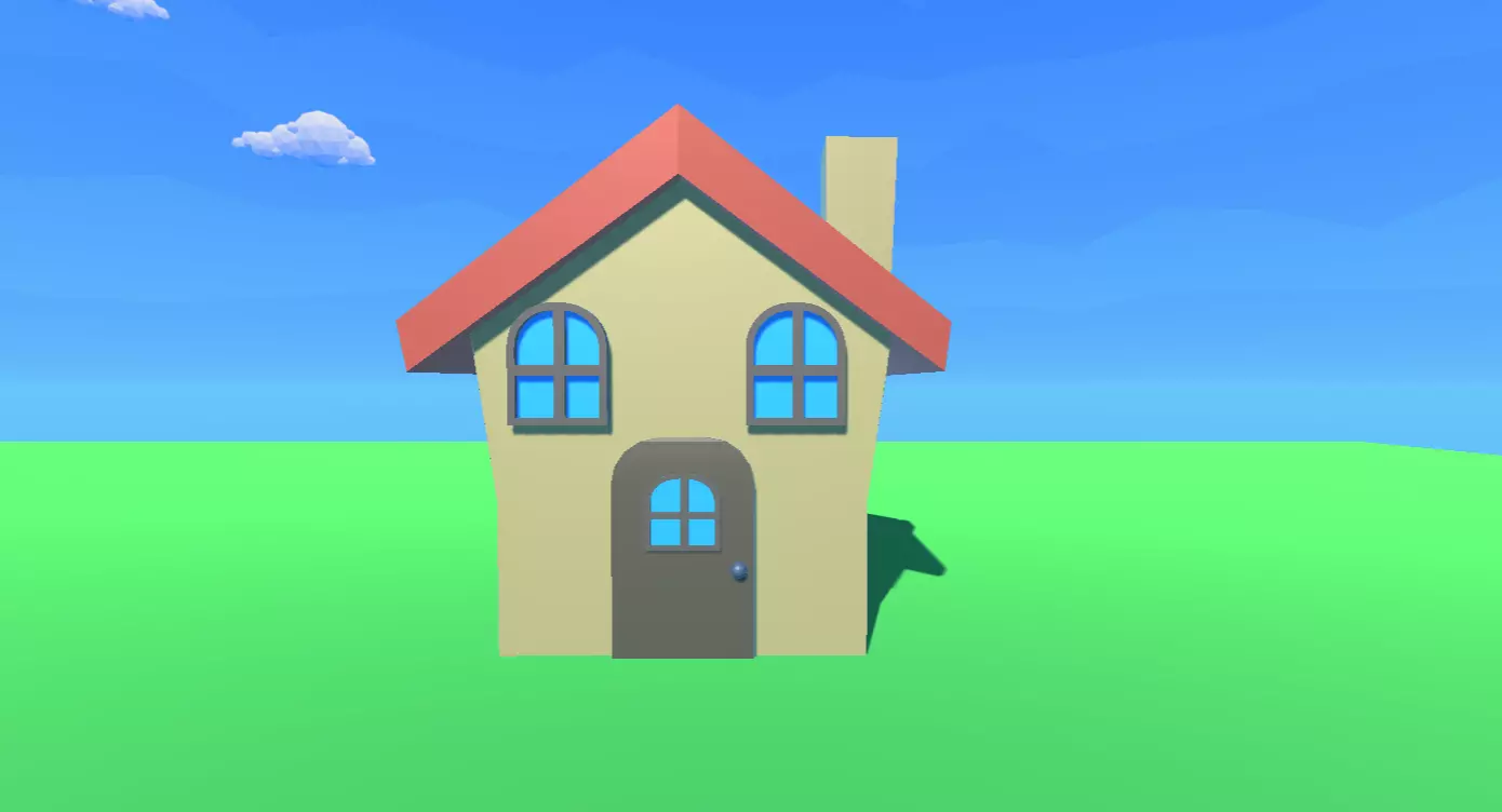 Cartoon house Low-poly 3D model_0