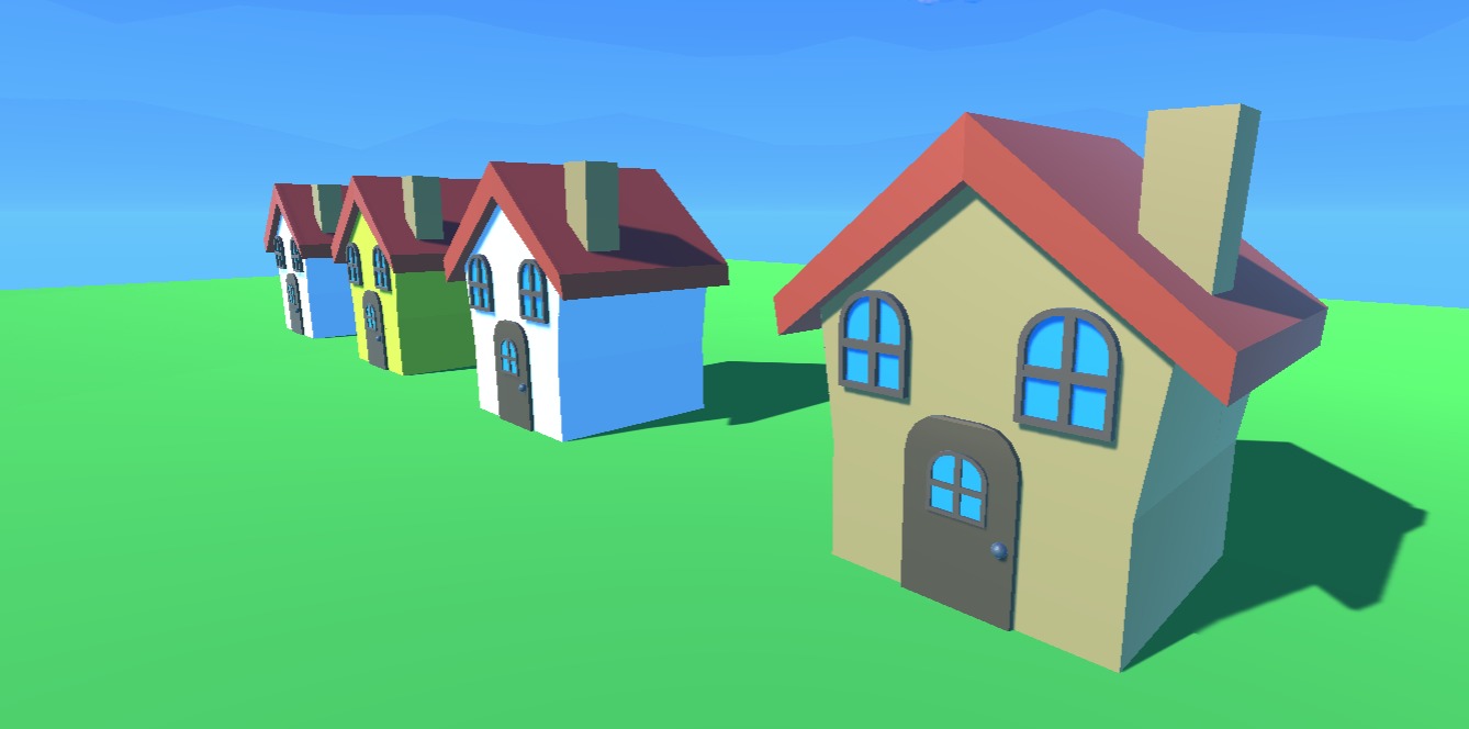 Cartoon house Low-poly 3D model_3