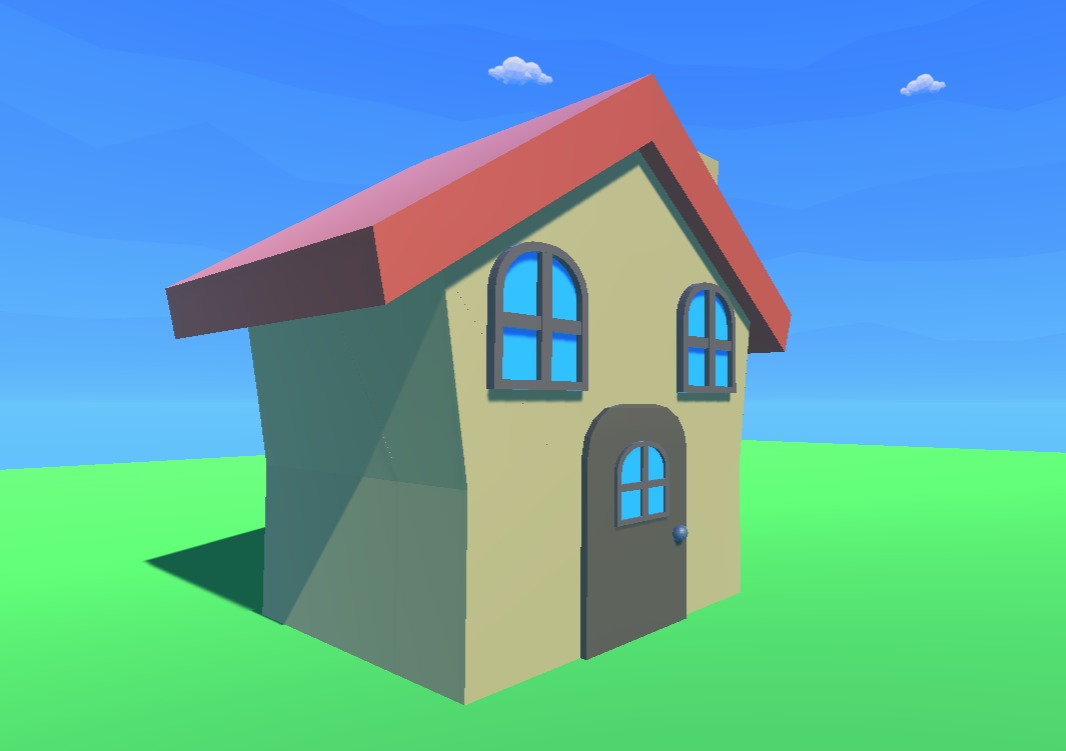 Cartoon house Low-poly 3D model_2