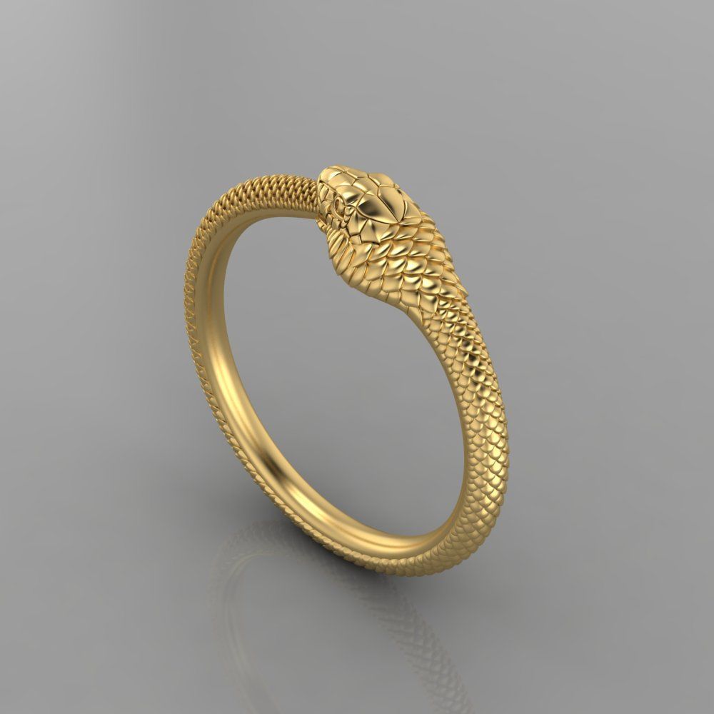 Snake ring 3D print model_2