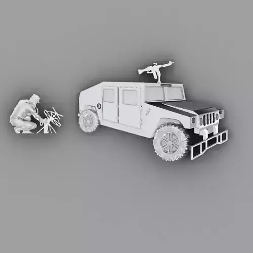 hummer HUMVEE M242 3D print model