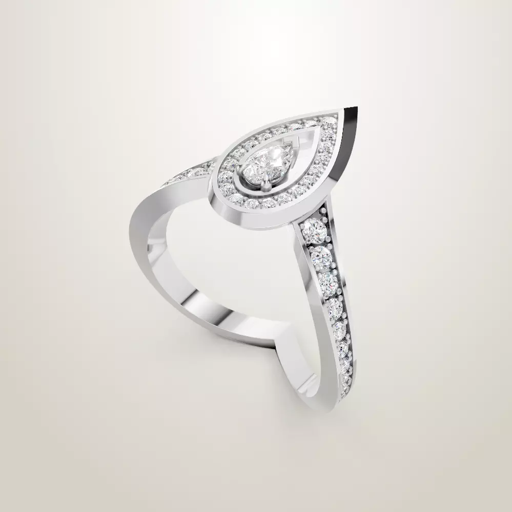 Messika Fiery collection earring and ring 3D print model_4