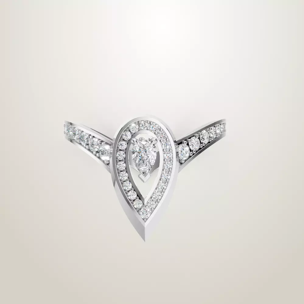 Messika Fiery collection earring and ring 3D print model_8