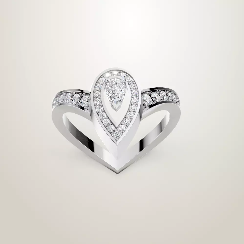 Messika Fiery collection earring and ring 3D print model_0