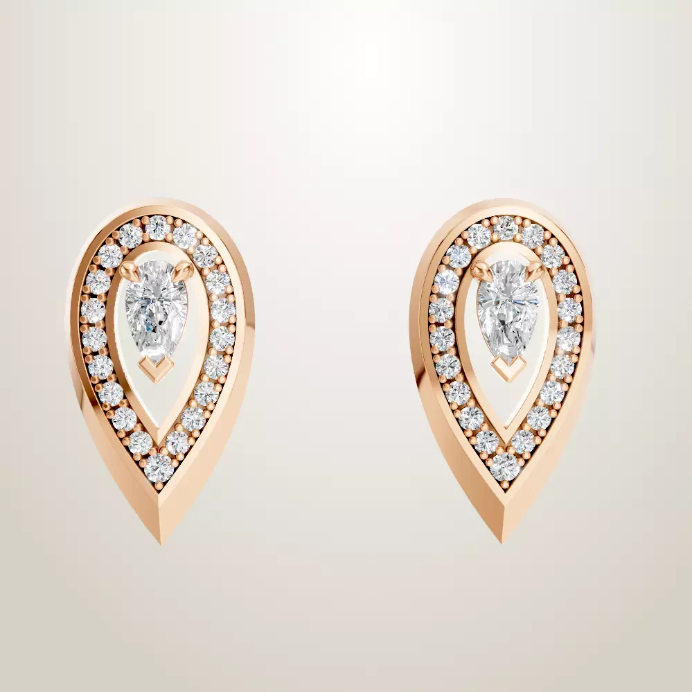 Messika Fiery collection earring and ring 3D print model_1