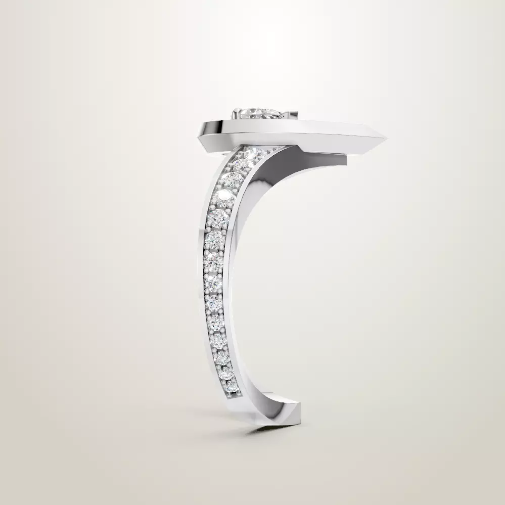 Messika Fiery collection earring and ring 3D print model_6