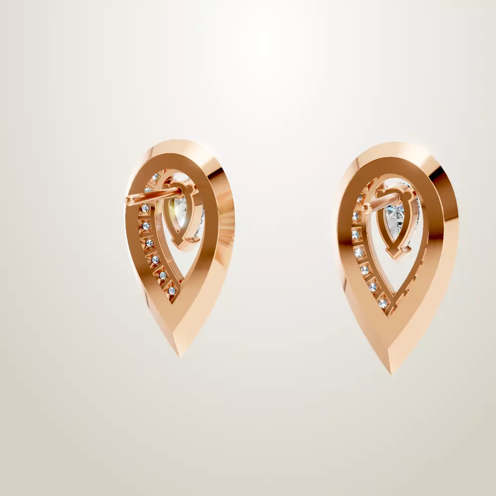 Messika Fiery collection earring and ring 3D print model_5