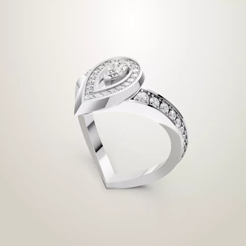 Messika Fiery collection earring and ring 3D print model_2