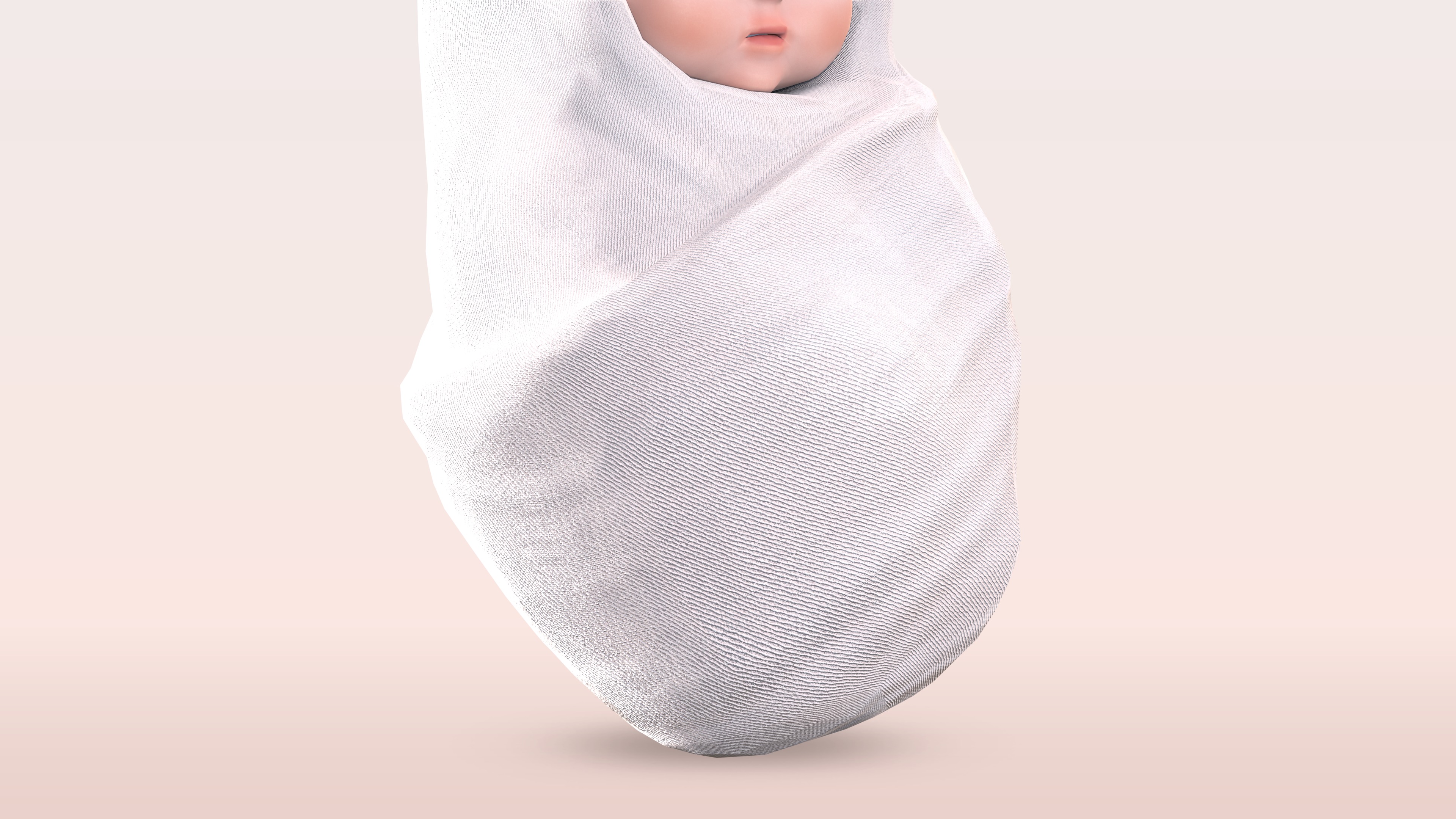 Cartoon Wrapped Baby - 3D Model Poor and Normal Skins Low-poly 3D model_8