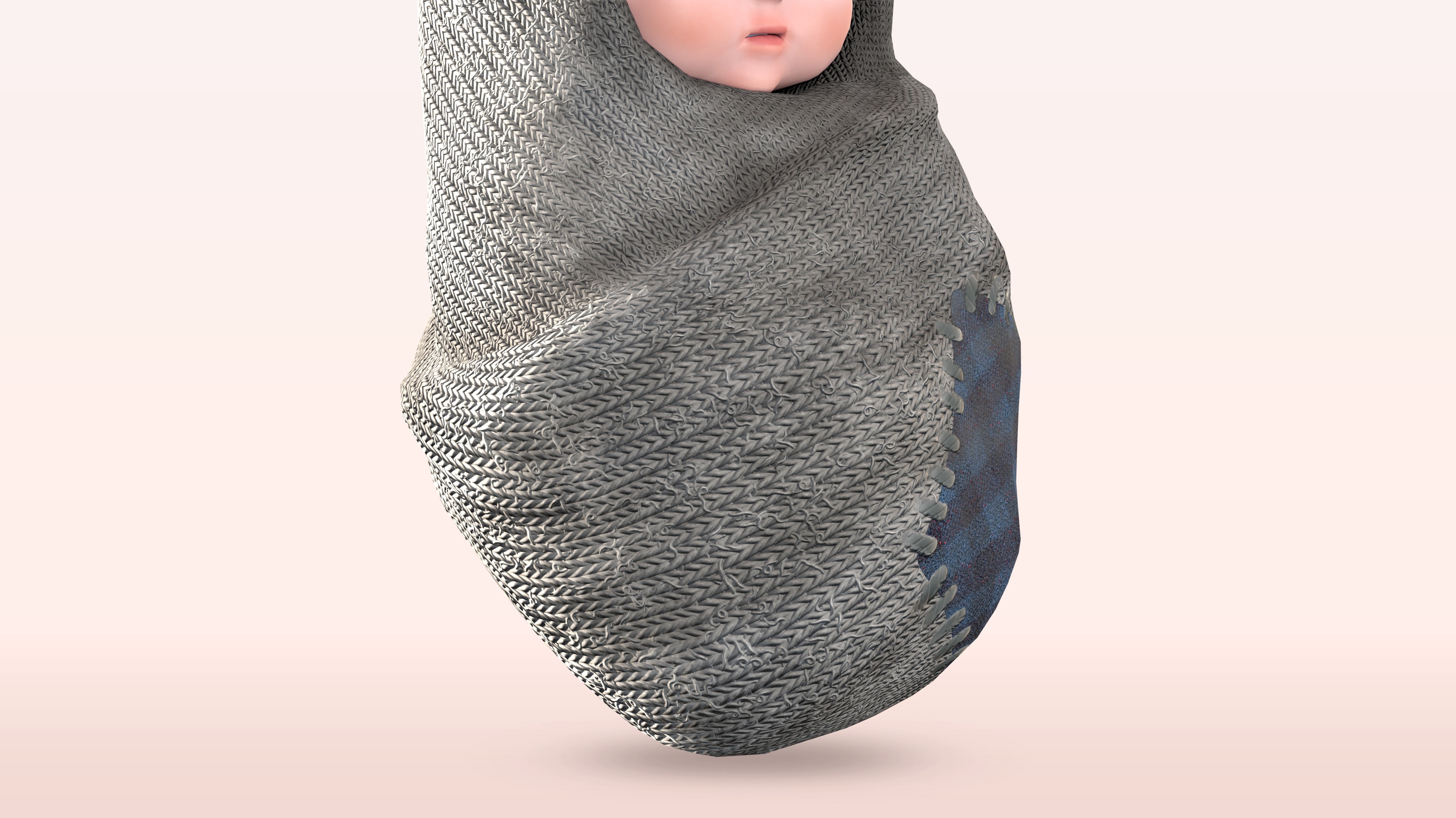 Cartoon Wrapped Baby - 3D Model Poor and Normal Skins Low-poly 3D model_5