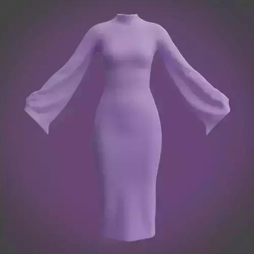 3D Female gown - Midi Dress