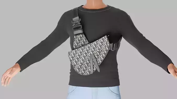 Shoulder bag Saddle - Christian Dior Low-poly 3D model