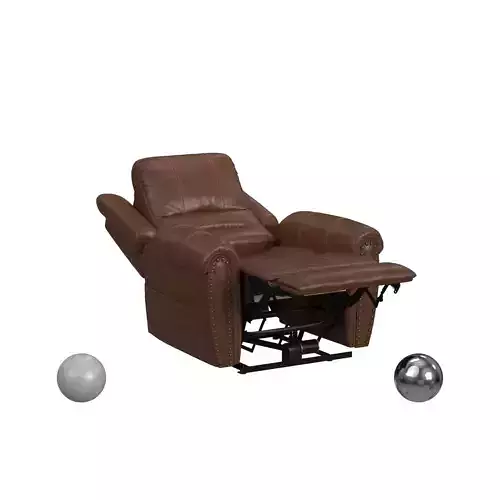 Flexsteel Oscar Lift Recliner Brown Faux Leather Reclined