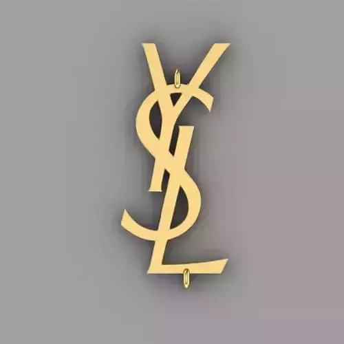 ysl logo pendant necklace
