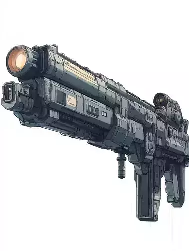 Futuristic Long Rifle - Unique Style 3D Model for Games