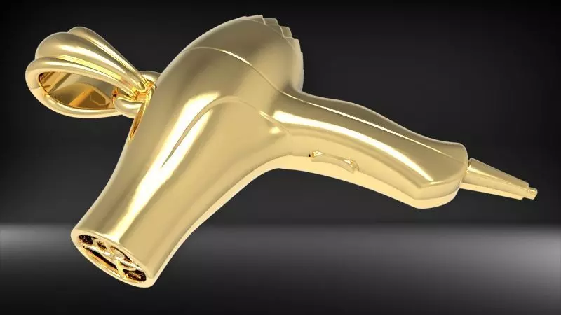 Blow Dryer Hair Stylist Pendant 3D print model