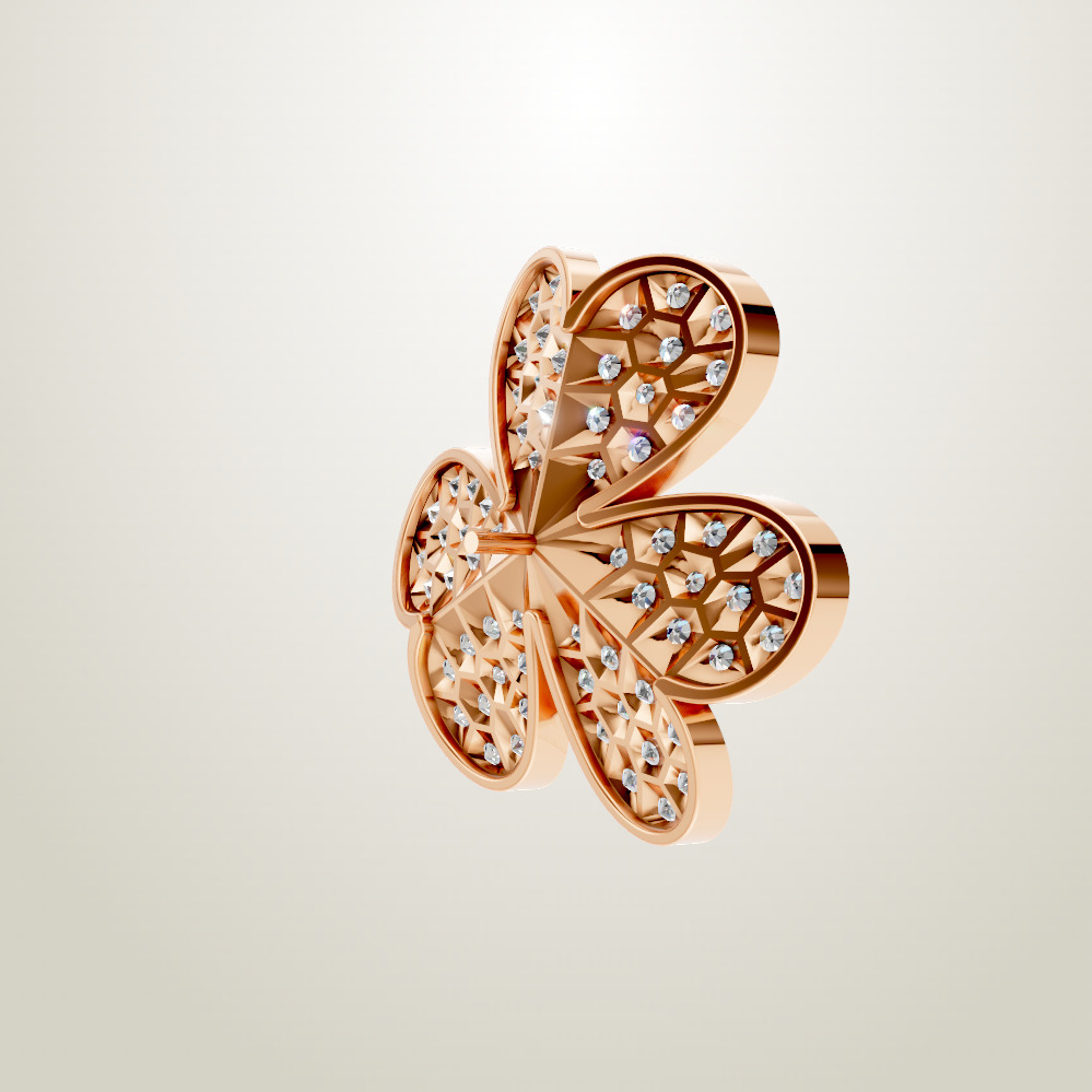 Frivole clip pendant very large model van cleef arpels 3D print model_1