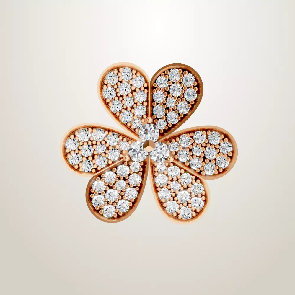 Frivole clip pendant very large model van cleef arpels 3D print model_0