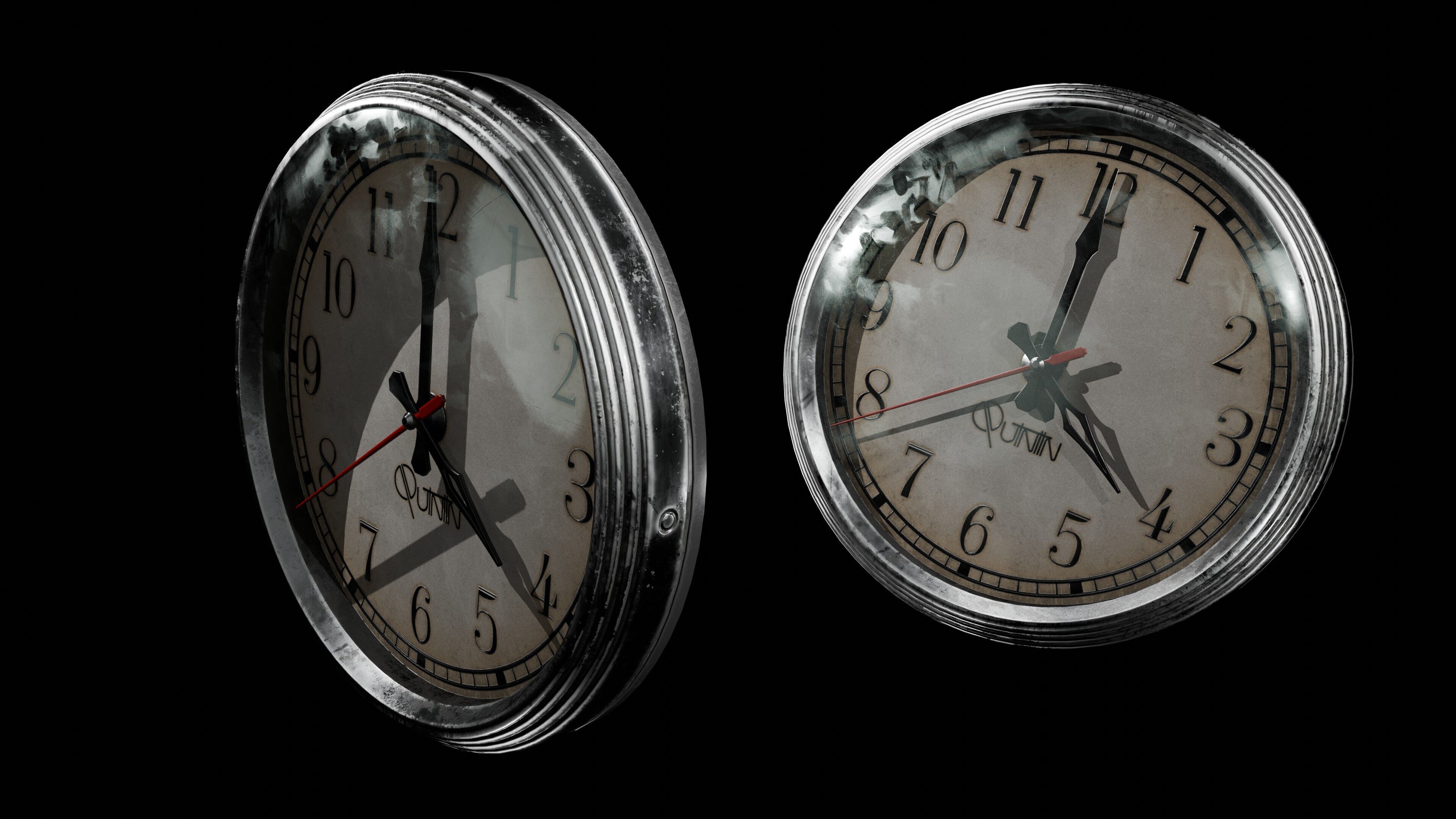 Clock old Low-poly 3D model_5
