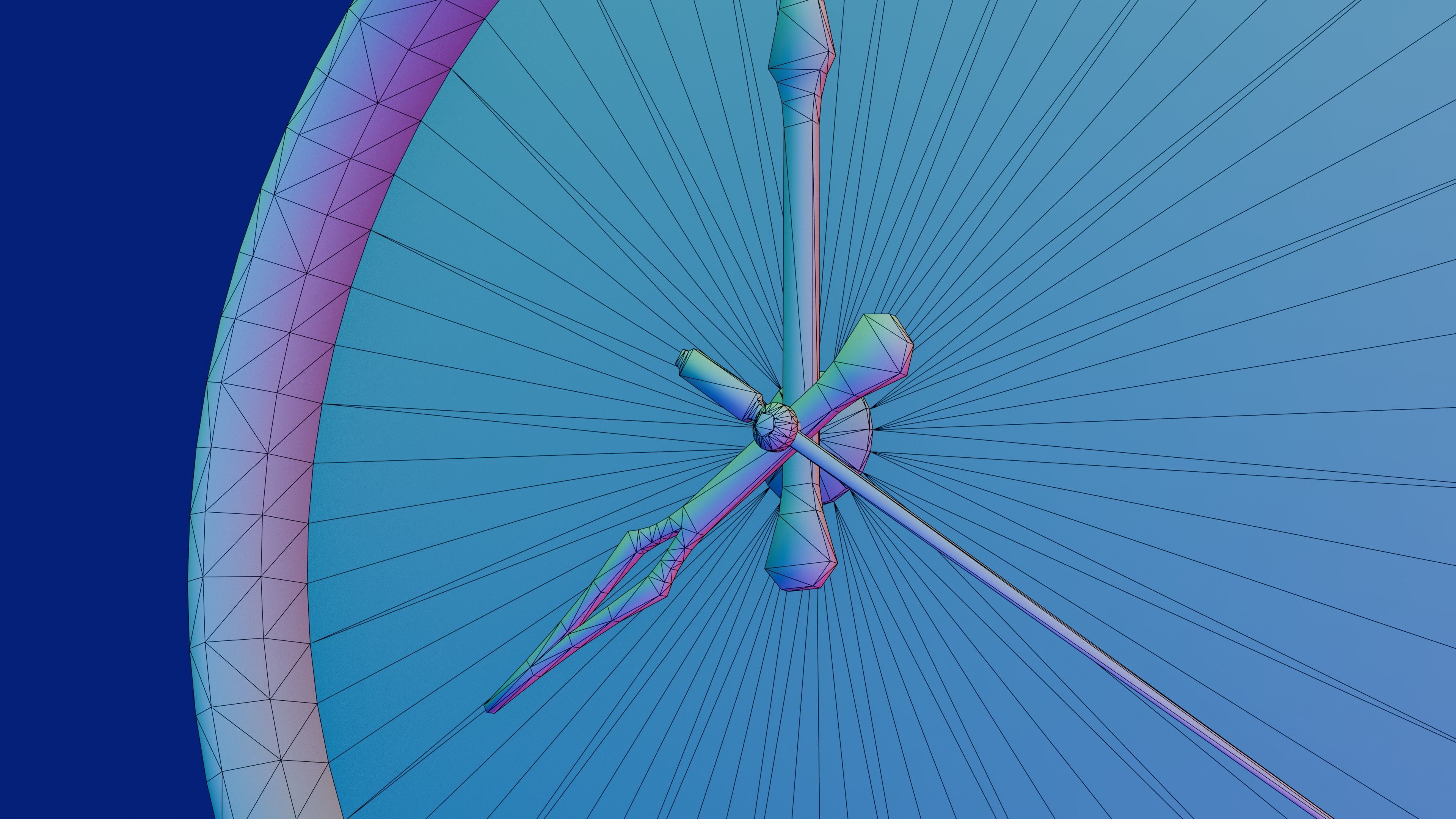 Clock old Low-poly 3D model_12