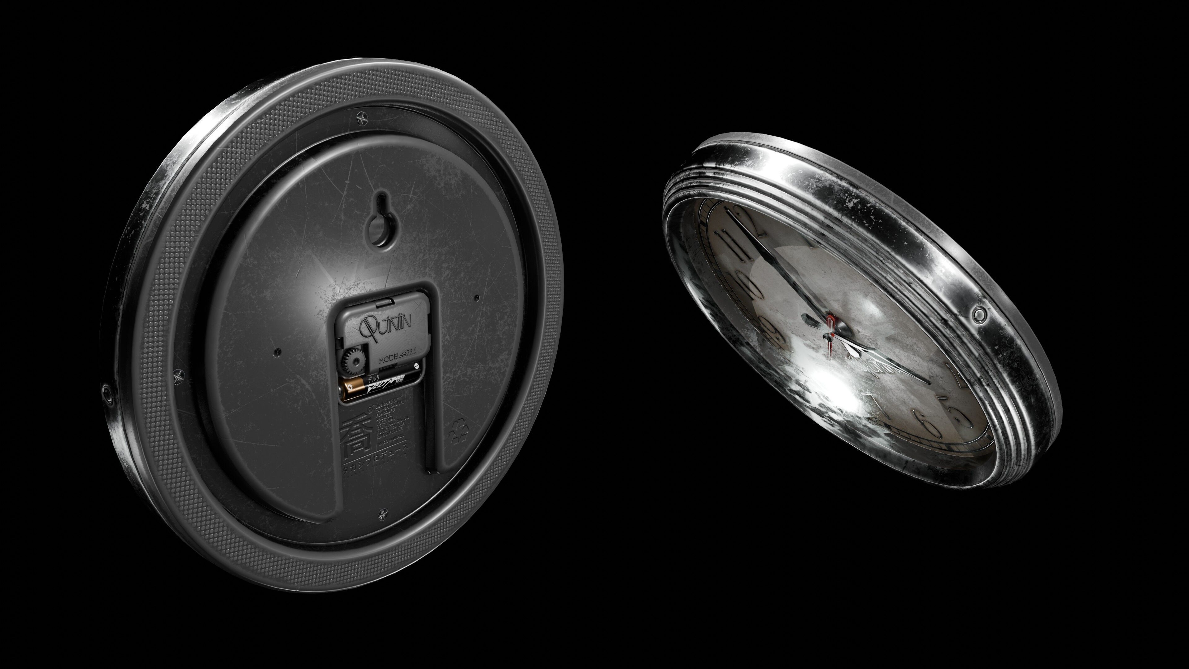 Clock old Low-poly 3D model_7