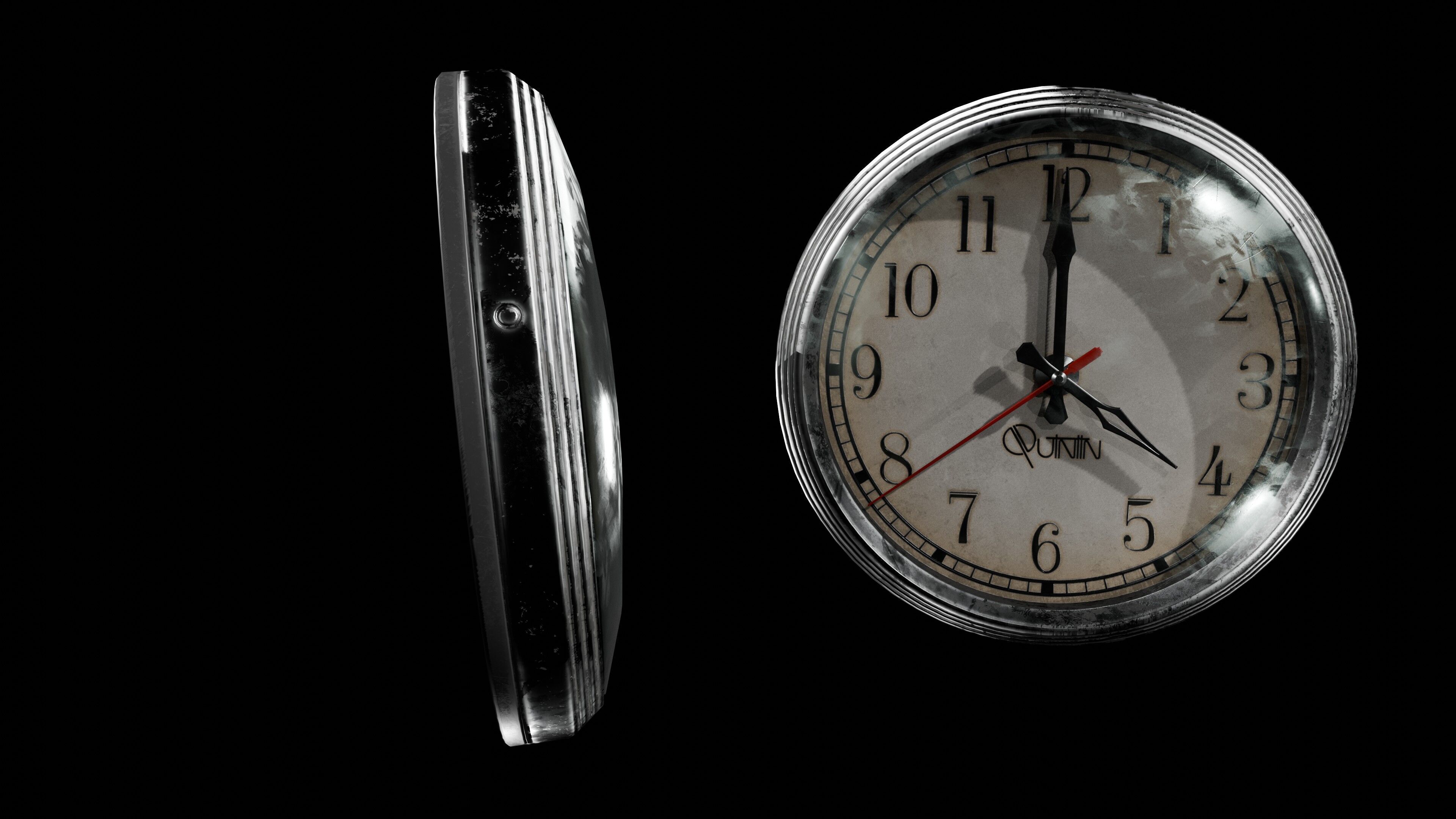 Clock old Low-poly 3D model_8