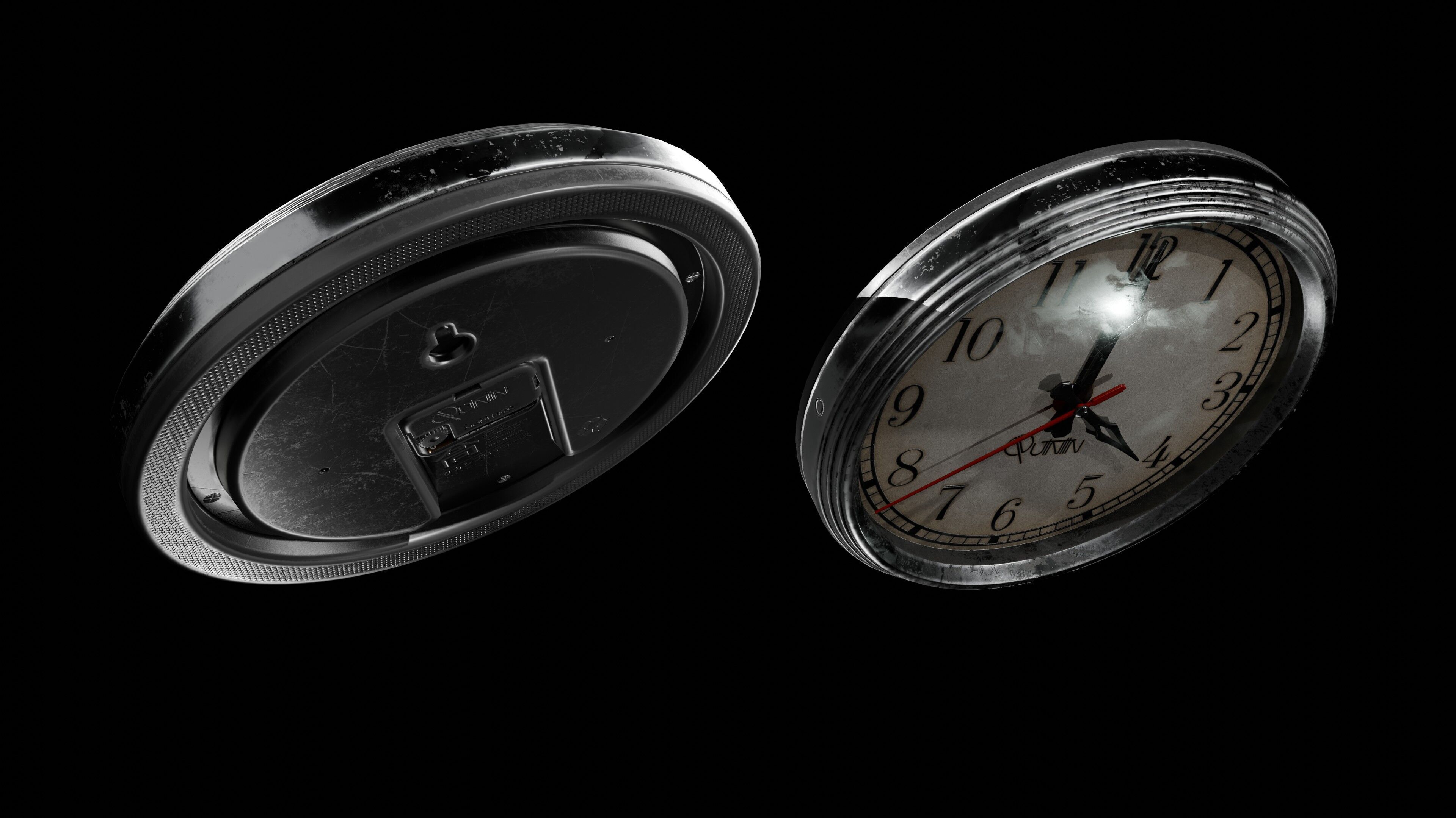 Clock old Low-poly 3D model_6