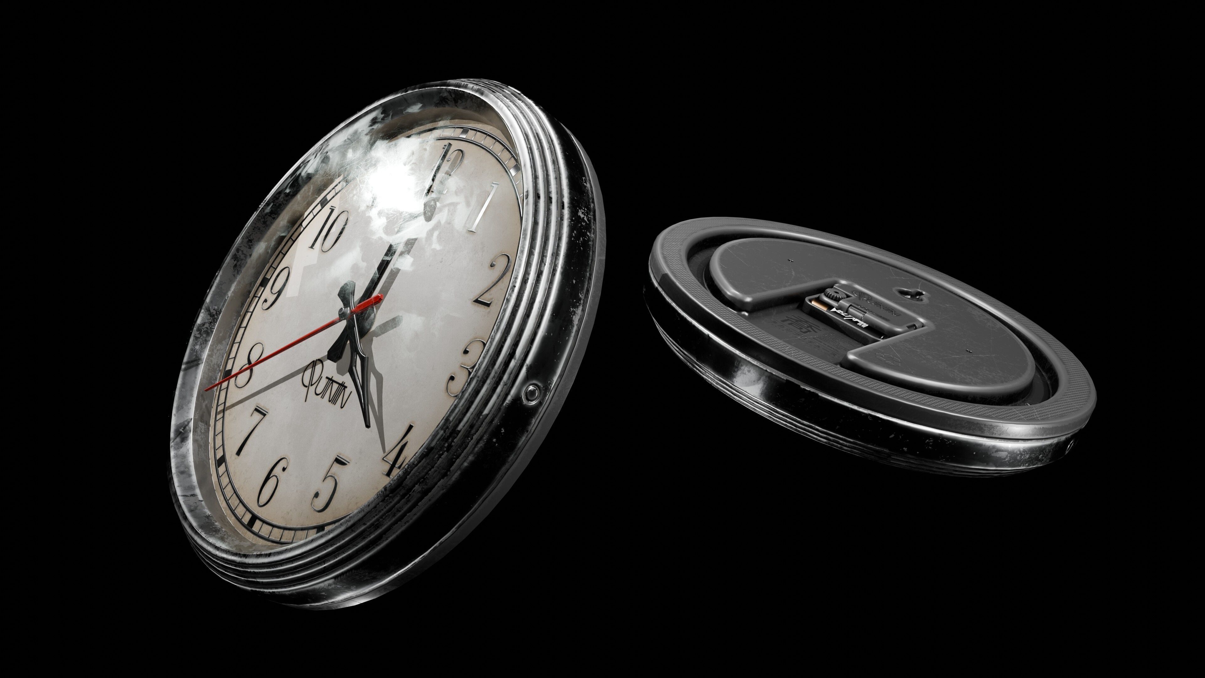 Clock old Low-poly 3D model_2