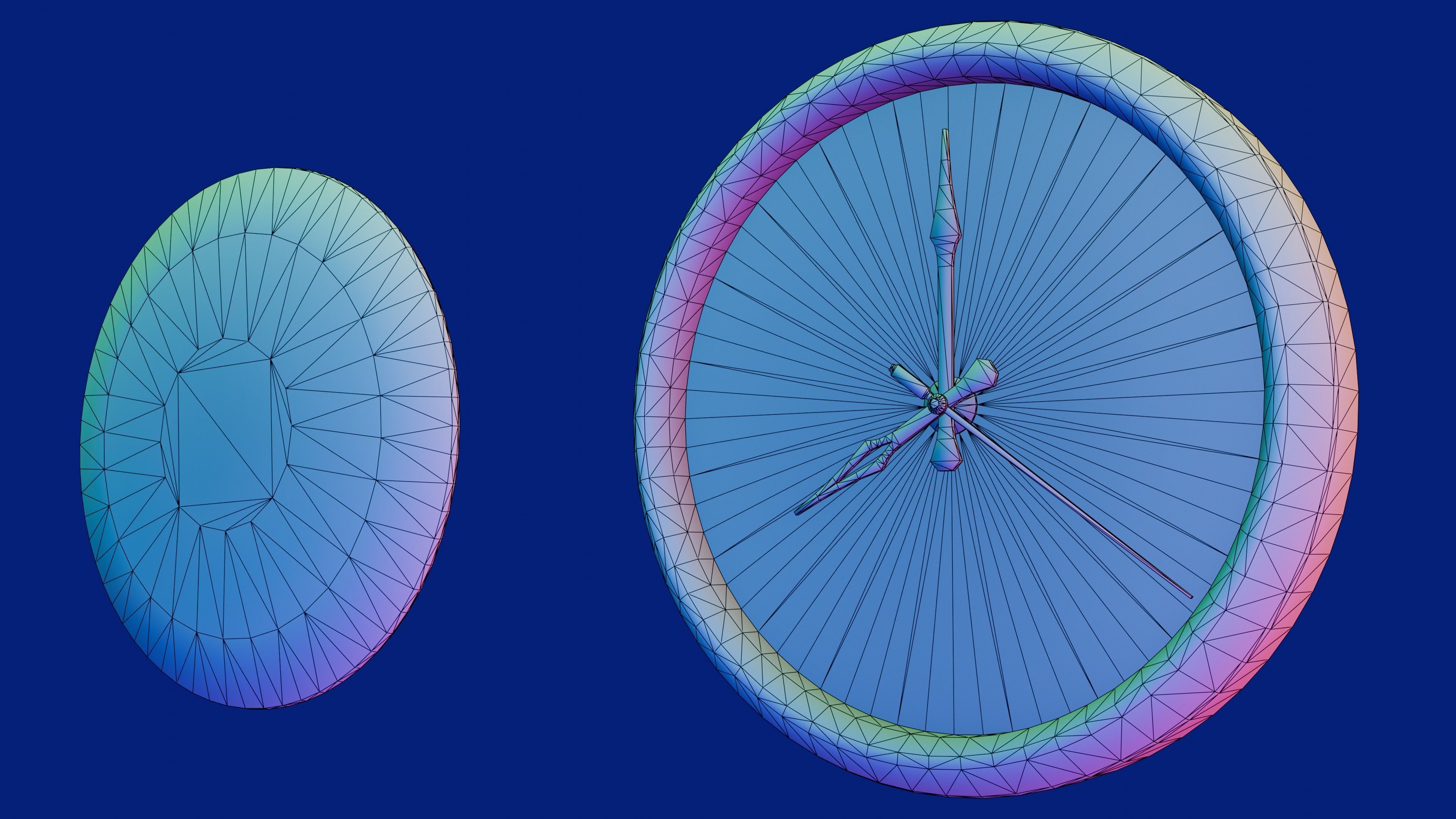 Clock old Low-poly 3D model_13