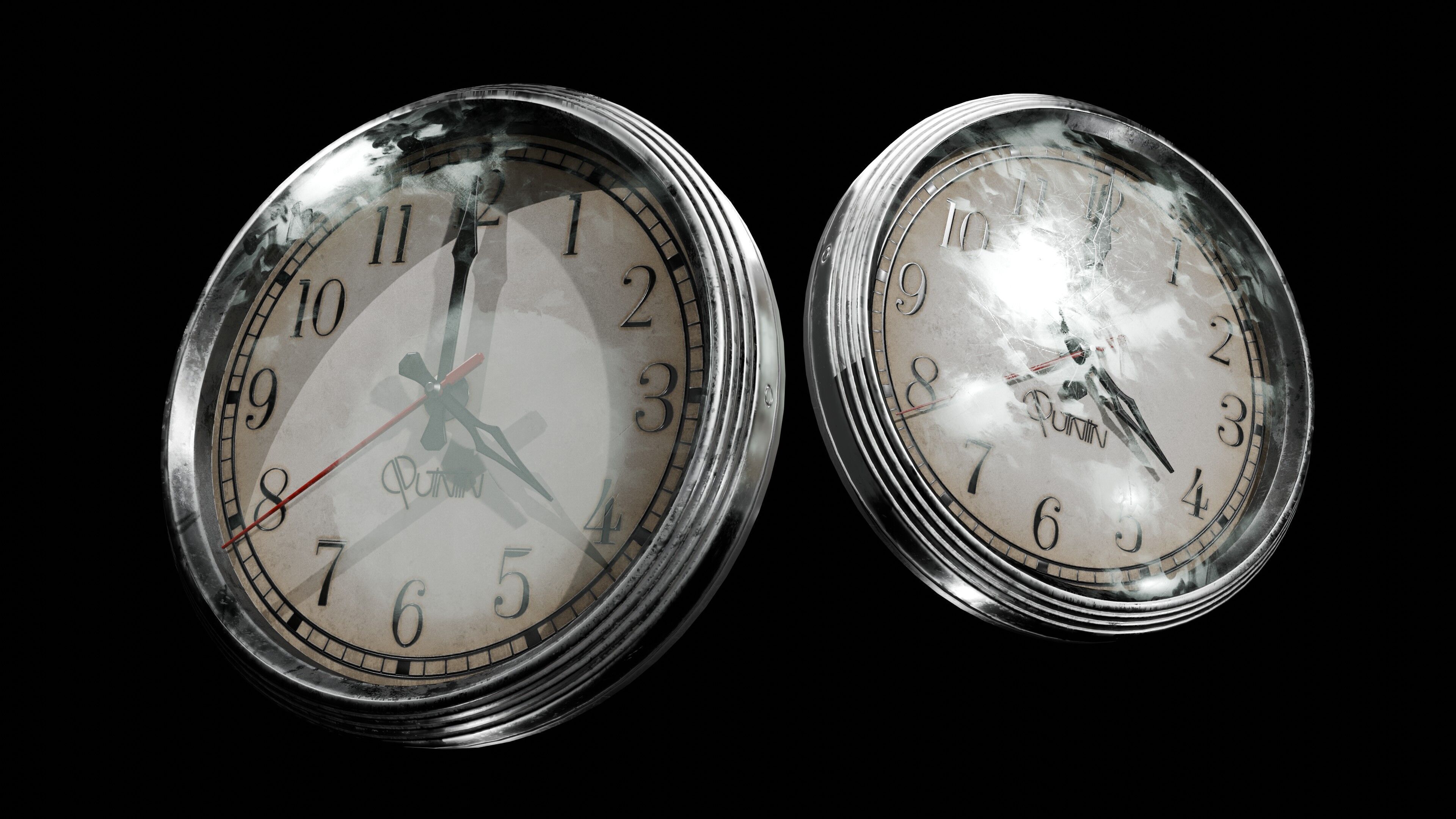 Clock old Low-poly 3D model_4