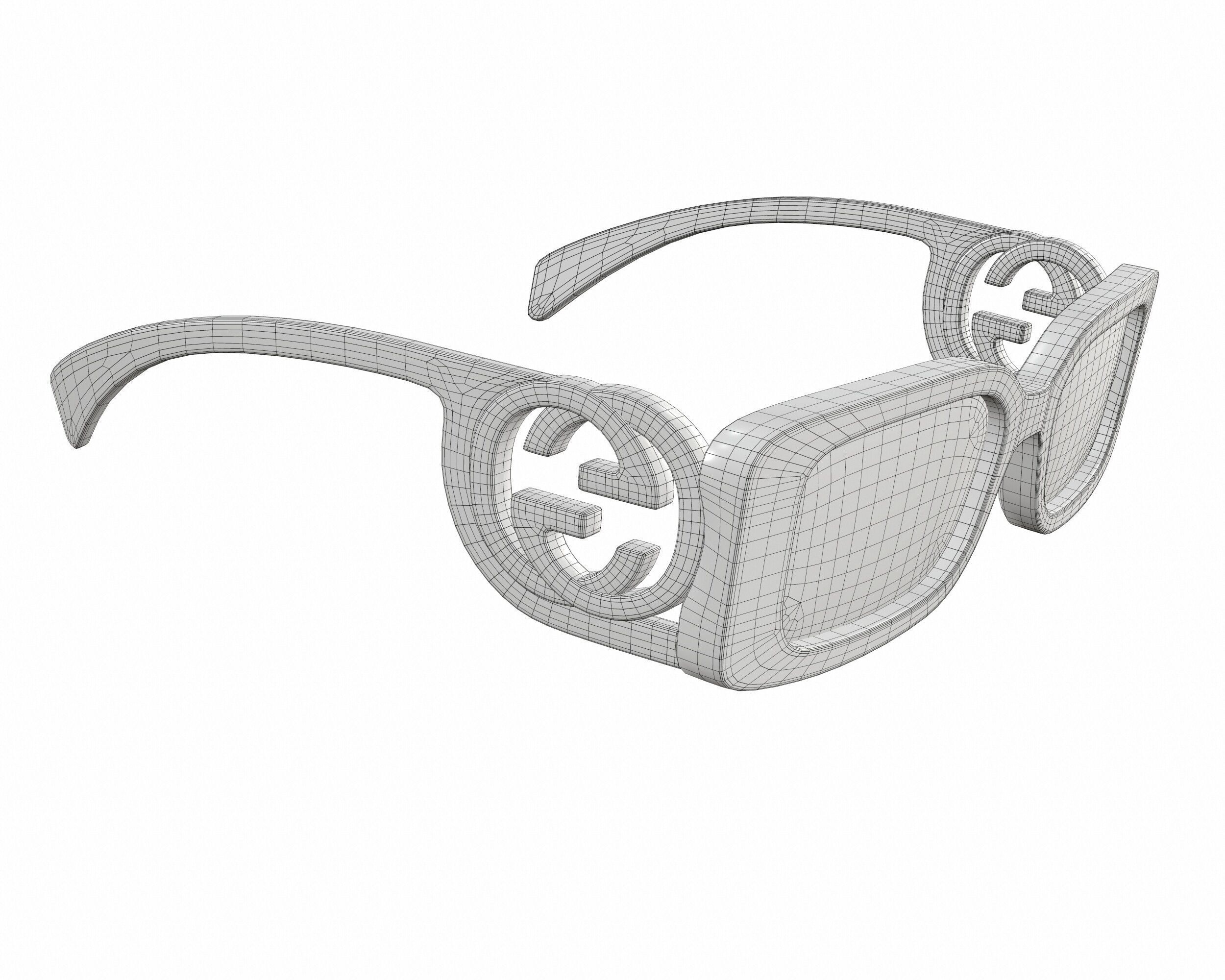 Gucci Chaise Longue Sunglasses Low-poly 3D model_16