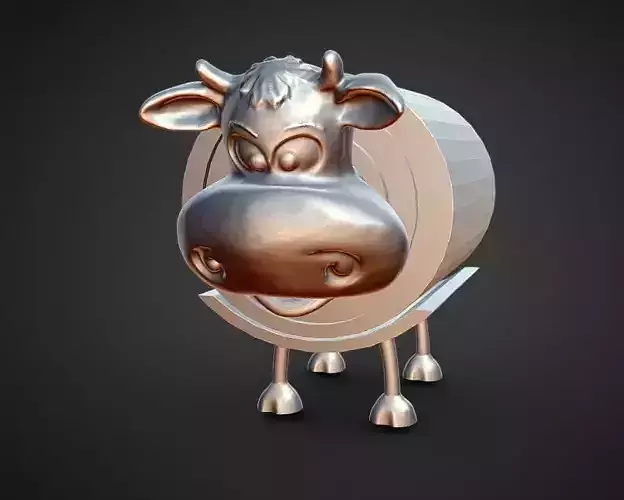 toilet paper holder moo cow bathroom decoration 3D print model