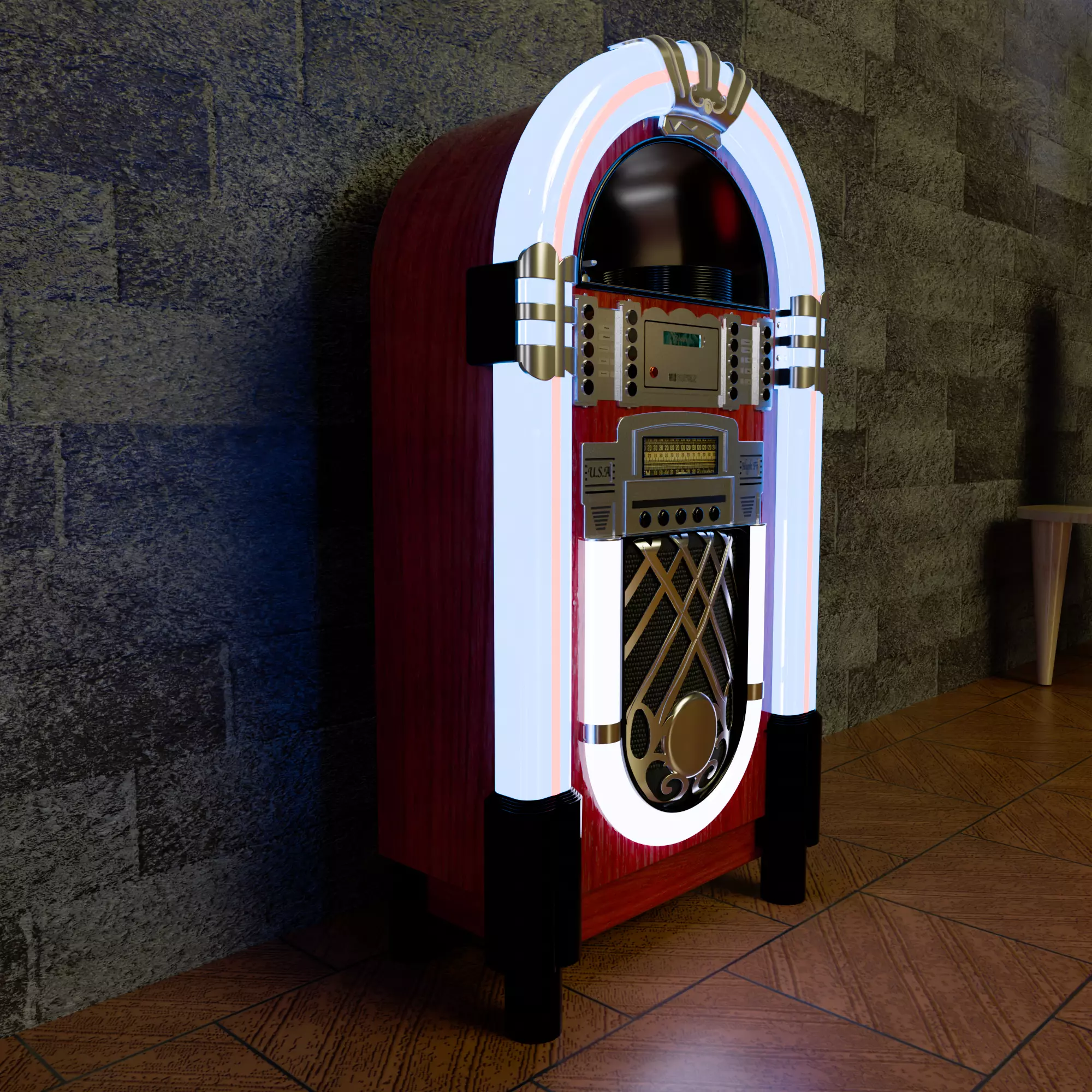 Jukebox-Retro record player 3D model