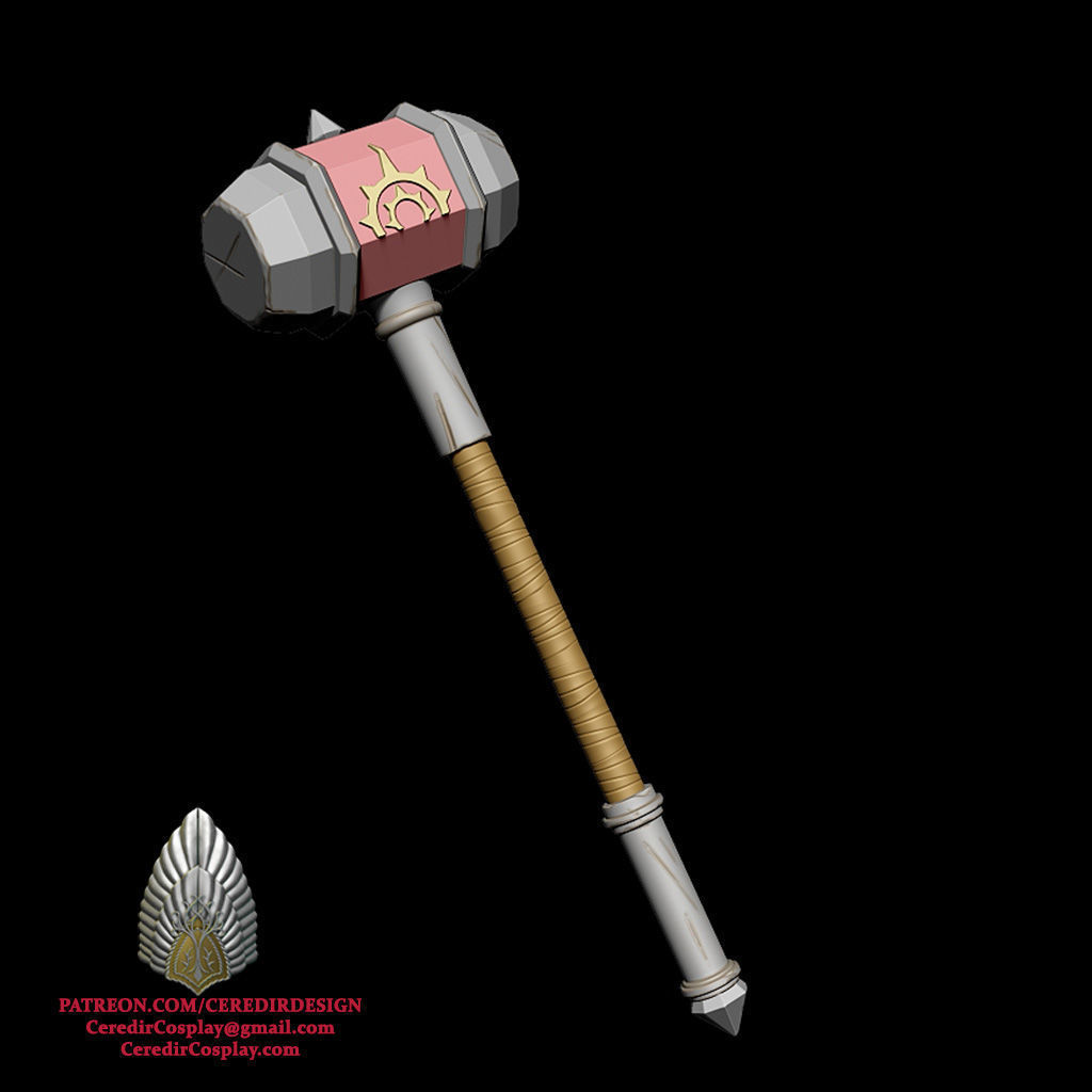 Helm Hammerhand Hammer lord of the rings 3D DIGITAL DOWNLOAD 3D print model_2