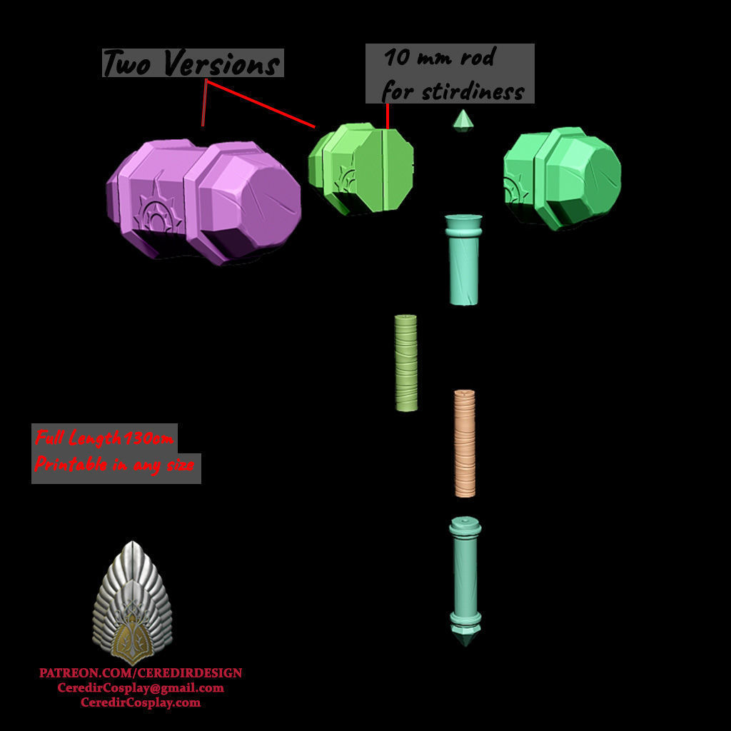 Helm Hammerhand Hammer lord of the rings 3D DIGITAL DOWNLOAD 3D print model_1