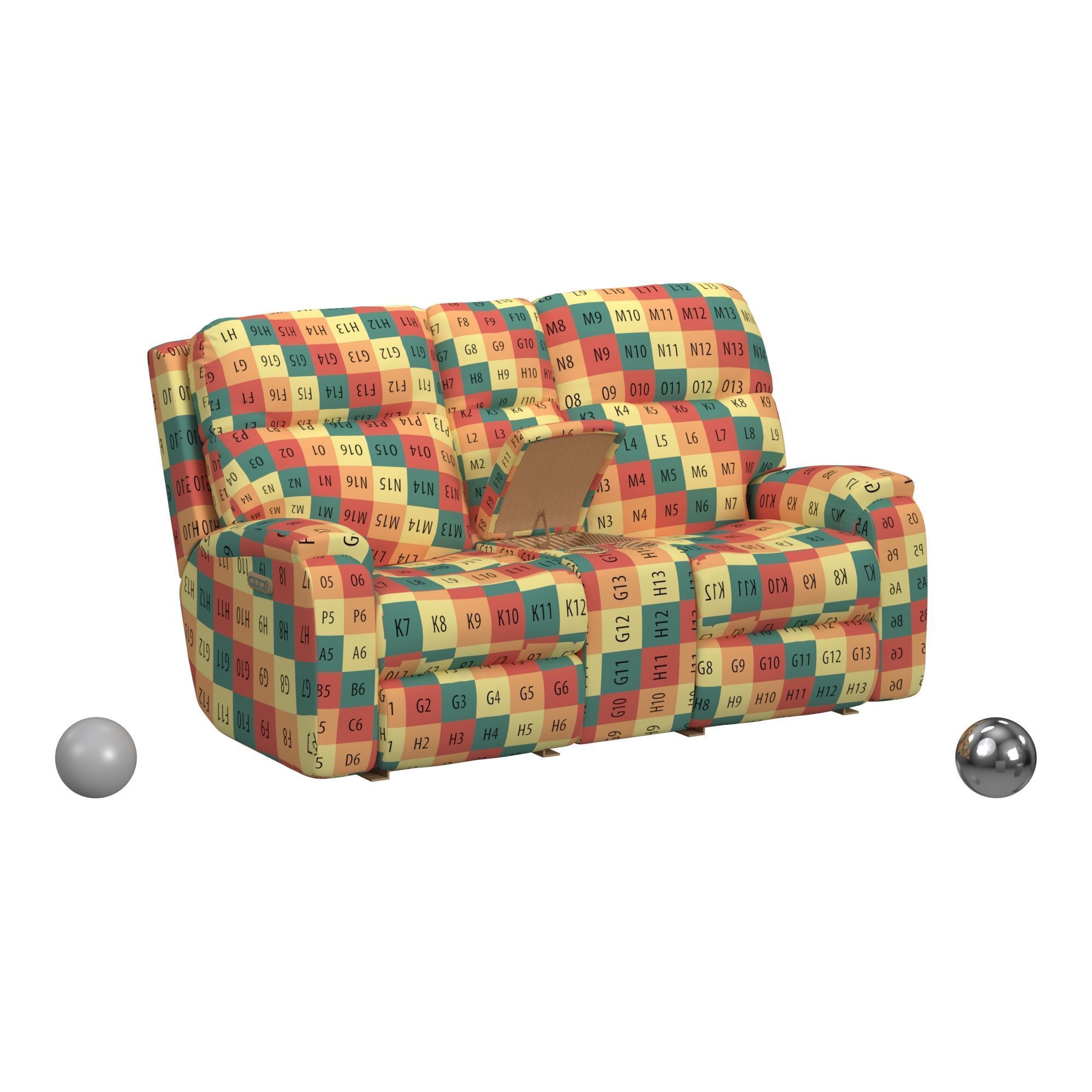 Flexsteel Penn Power Reclining Loveseat with Console 3D model_3