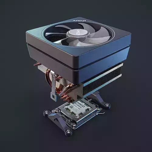 Realistic CPU - AM5 Socket and Cooler - Game Ready - 4K - PBR