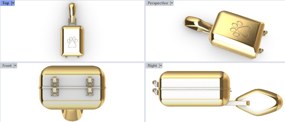 Dog Paw Suitcase luggage Pendant 3D print model_29