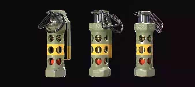 M84 Stun Grenade low poly
