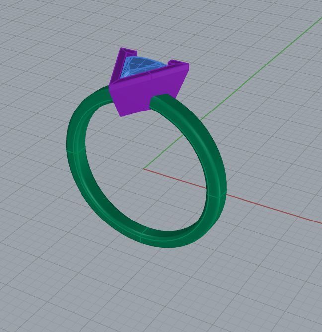 Geometric Triangle Cut Ring-Custom 3D Model for Jewelry Design-9 3D print model_11