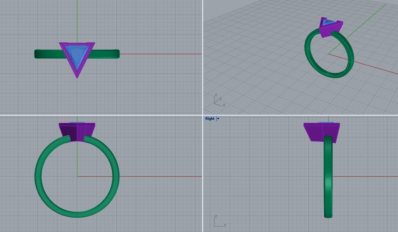 Geometric Triangle Cut Ring-Custom 3D Model for Jewelry Design-9 3D print model_8