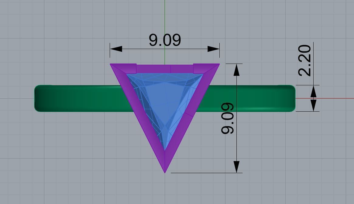 Geometric Triangle Cut Ring-Custom 3D Model for Jewelry Design-9 3D print model_13
