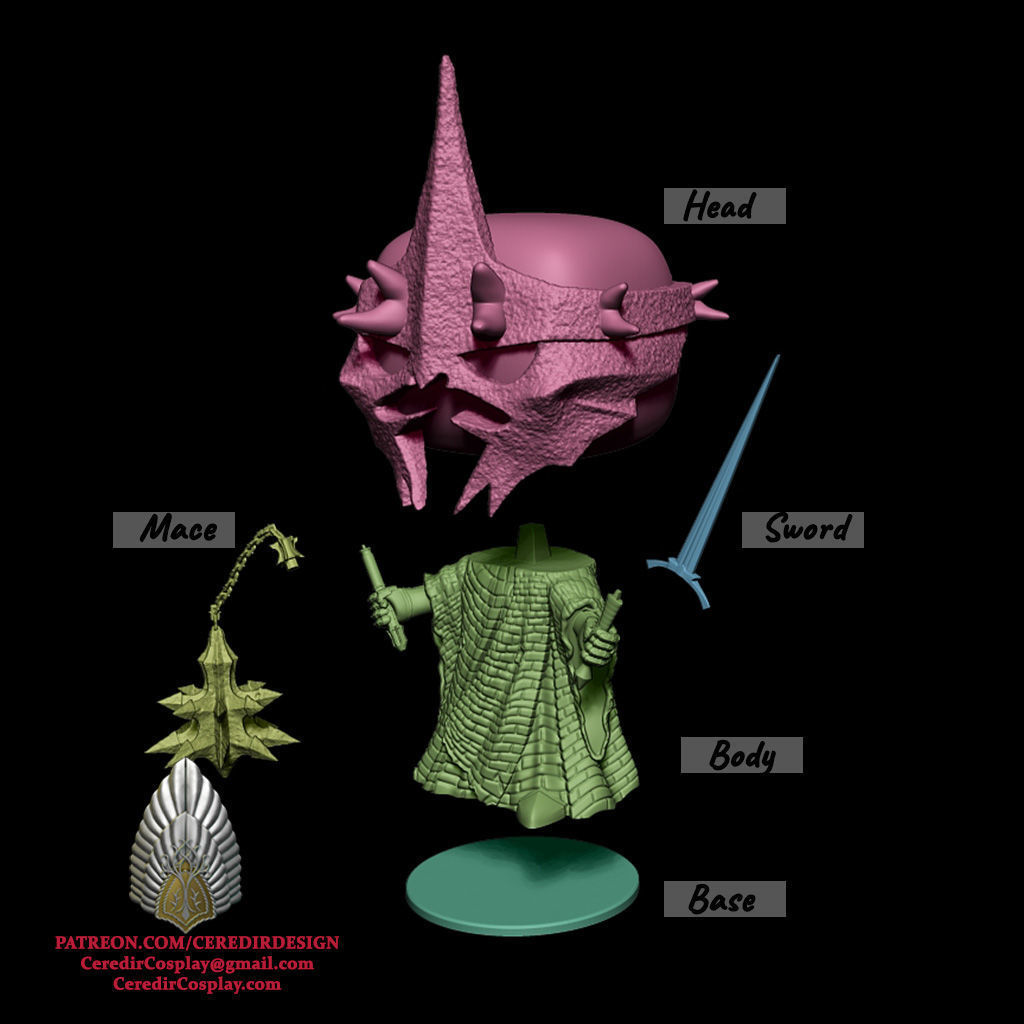Witch King  Funko inspired lord of the rings 3D DIGITAL DL 3D print model_1