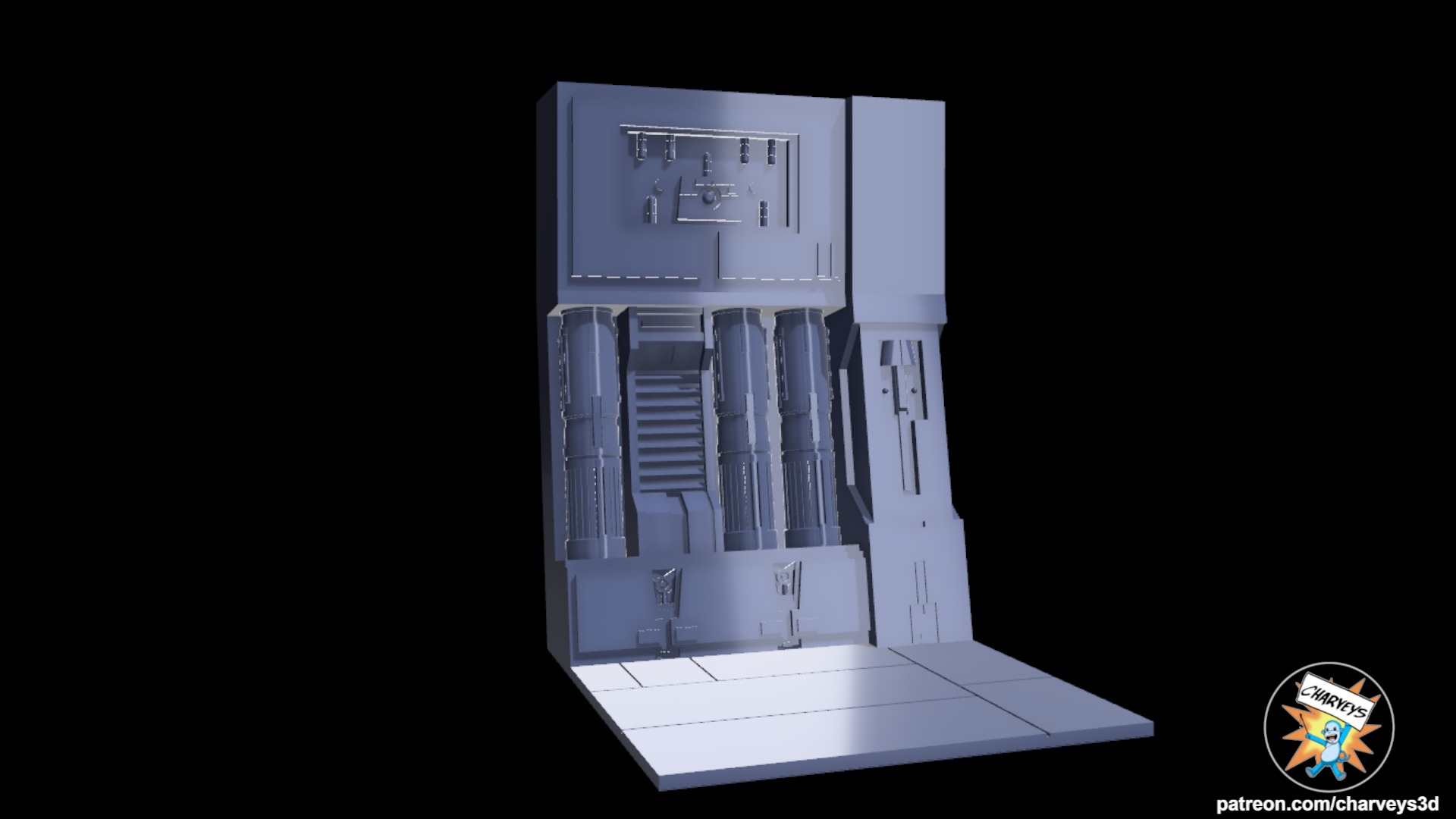 Star Wars Invisible Hand Corridor Diorama for action figures 3D print model_4