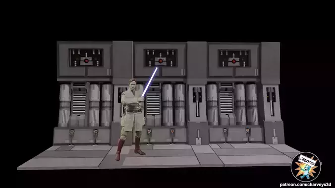 Star Wars Invisible Hand Corridor Diorama for action figures